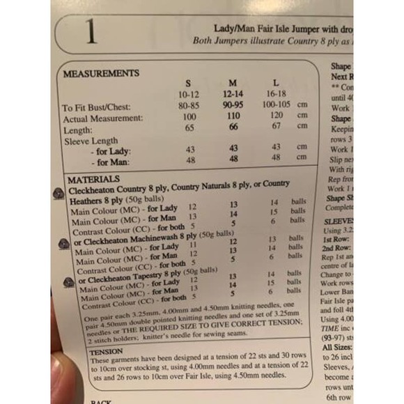 New Cleckheaton 237 Tapestry & other 8 plys Mens Womens Sweater Knitting Pattern - Picture 3 of 3